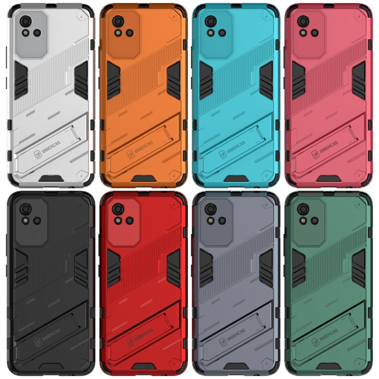 For OPPO Realme Narzo 50i Punk Armor 2 in 1 PC + TPU Shockproof Phone Case with Invisible Holder