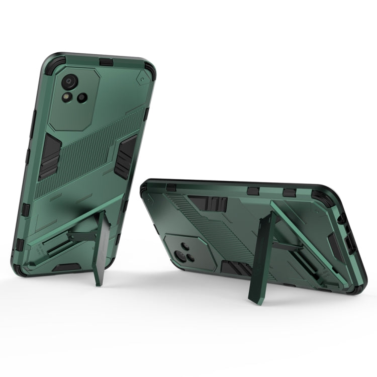 For OPPO Realme Narzo 50i Punk Armor 2 in 1 PC + TPU Shockproof Phone Case with Invisible Holder