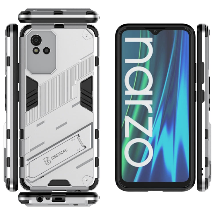 For OPPO Realme Narzo 50i Punk Armor 2 in 1 PC + TPU Shockproof Phone Case with Invisible Holder
