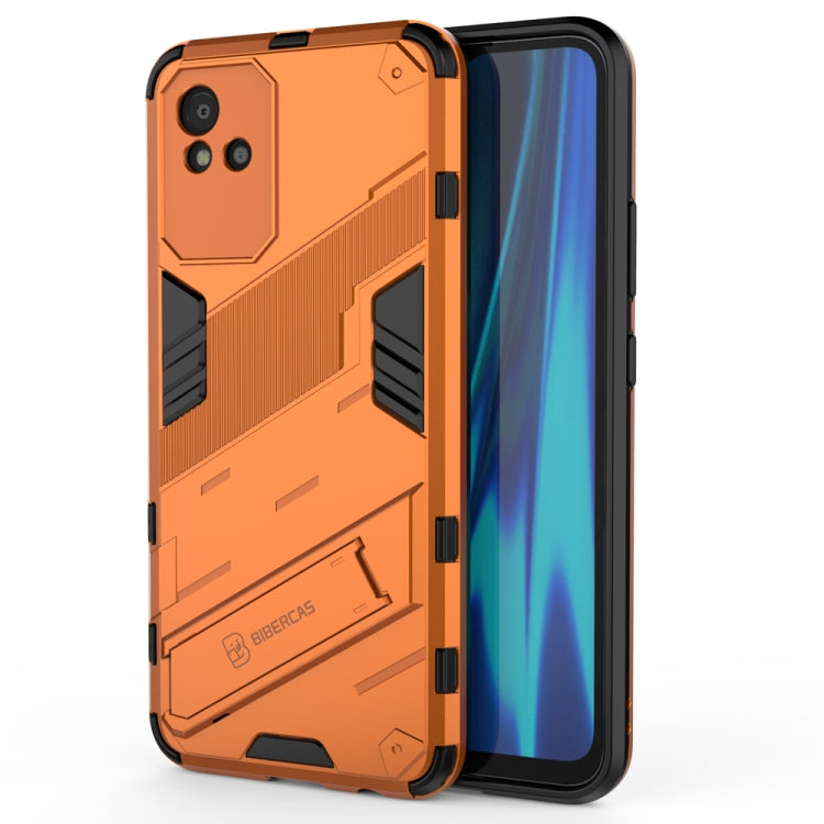 For OPPO Realme Narzo 50i Punk Armor 2 in 1 PC + TPU Shockproof Phone Case with Invisible Holder