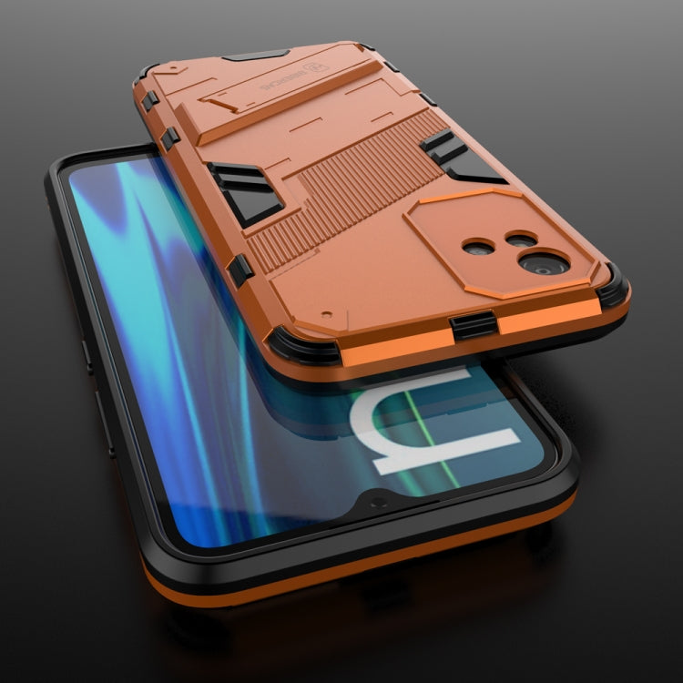 For OPPO Realme Narzo 50i Punk Armor 2 in 1 PC + TPU Shockproof Phone Case with Invisible Holder