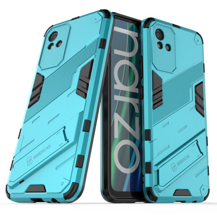 For OPPO Realme Narzo 50i Punk Armor 2 in 1 PC + TPU Shockproof Phone Case with Invisible Holder