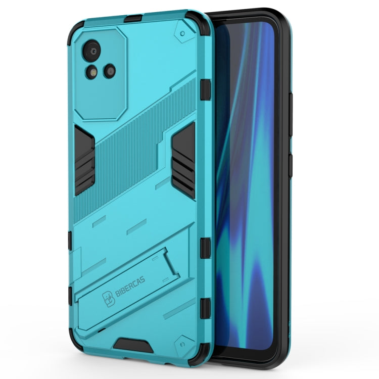 For OPPO Realme Narzo 50i Punk Armor 2 in 1 PC + TPU Shockproof Phone Case with Invisible Holder