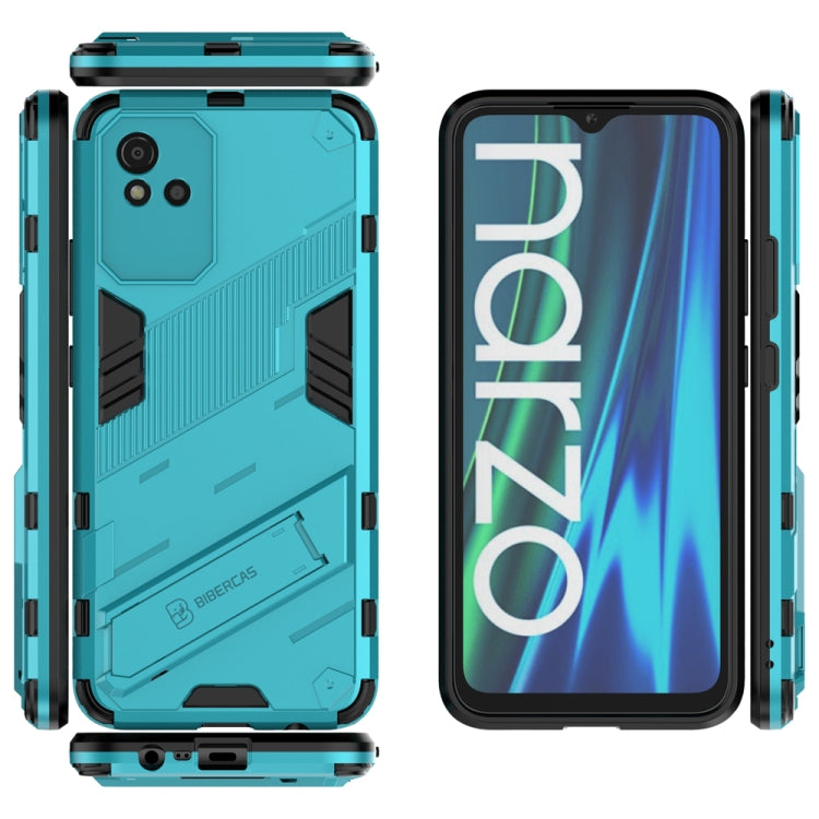 For OPPO Realme Narzo 50i Punk Armor 2 in 1 PC + TPU Shockproof Phone Case with Invisible Holder