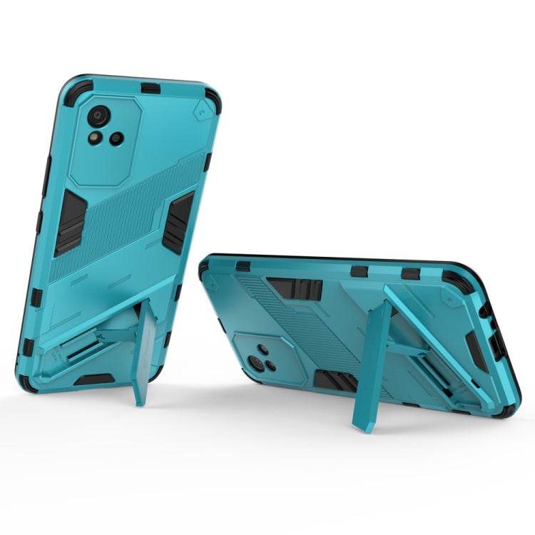 For OPPO Realme Narzo 50i Punk Armor 2 in 1 PC + TPU Shockproof Phone Case with Invisible Holder