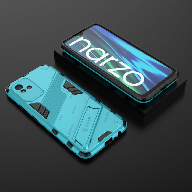 For OPPO Realme Narzo 50i Punk Armor 2 in 1 PC + TPU Shockproof Phone Case with Invisible Holder