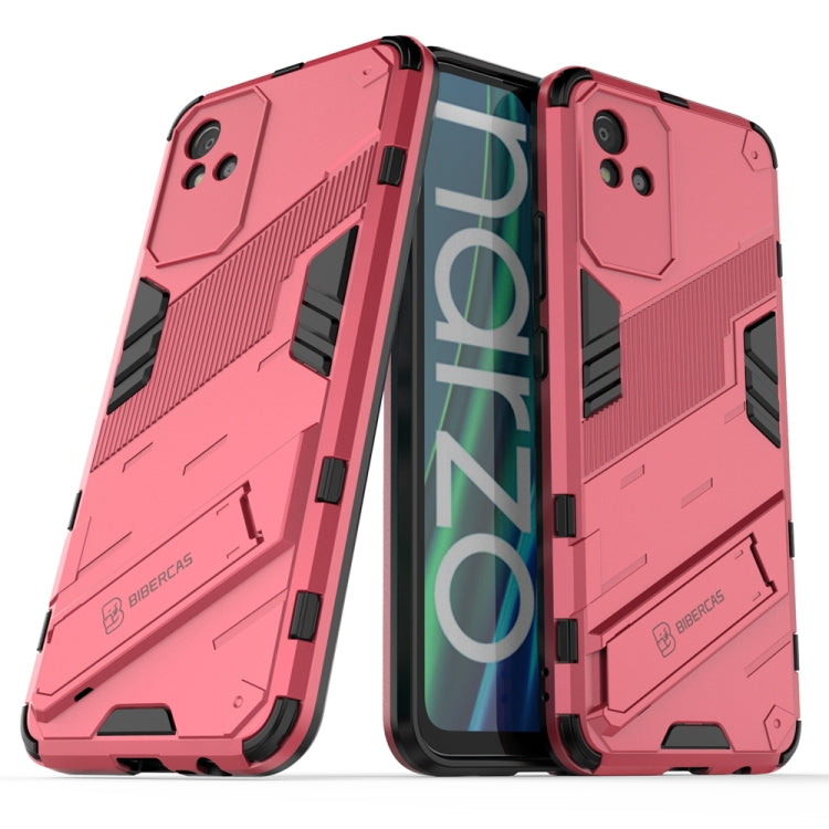 For OPPO Realme Narzo 50i Punk Armor 2 in 1 PC + TPU Shockproof Phone Case with Invisible Holder