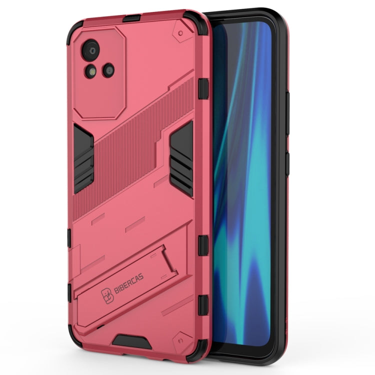 For OPPO Realme Narzo 50i Punk Armor 2 in 1 PC + TPU Shockproof Phone Case with Invisible Holder