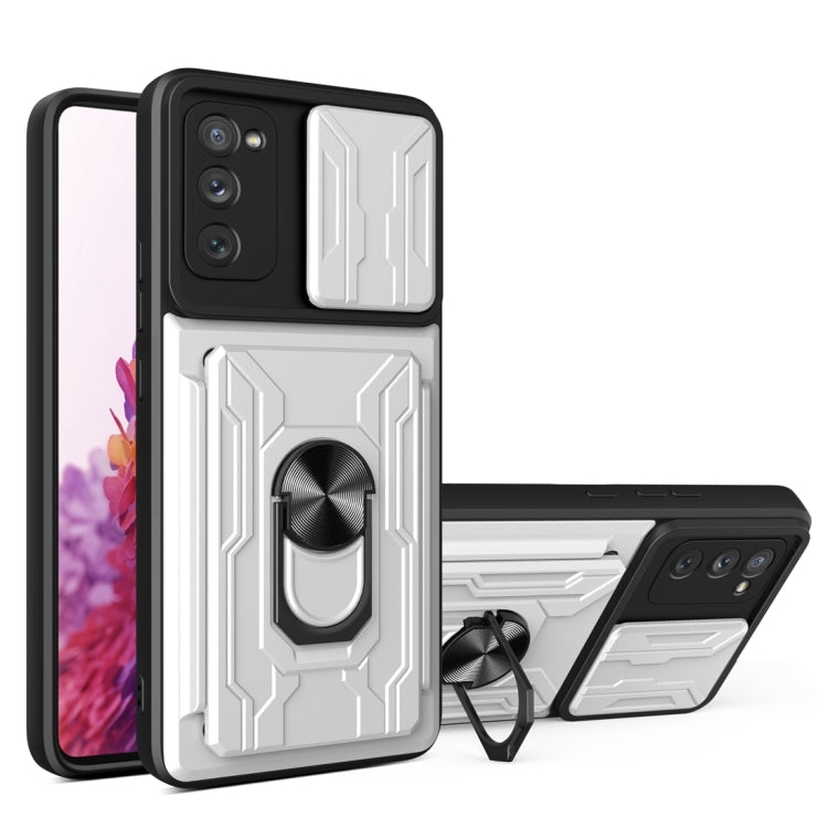 For Samsung Galaxy S20 FE Camera Cover Phone Case with Card Slot & Holder