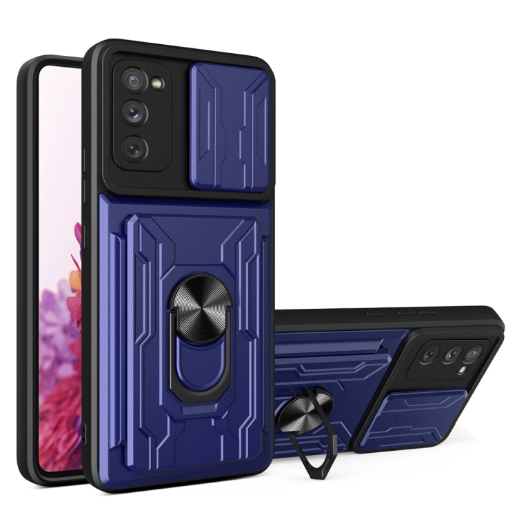 For Samsung Galaxy S20 FE Camera Cover Phone Case with Card Slot & Holder