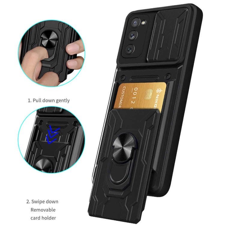 For Samsung Galaxy S20 FE Camera Cover Phone Case with Card Slot & Holder