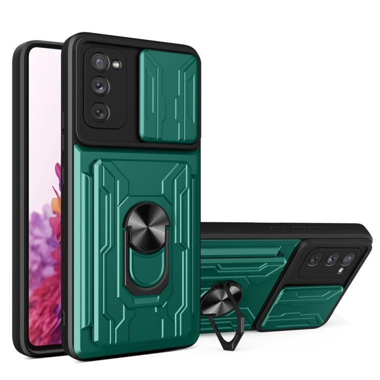 For Samsung Galaxy S20 FE Camera Cover Phone Case with Card Slot & Holder