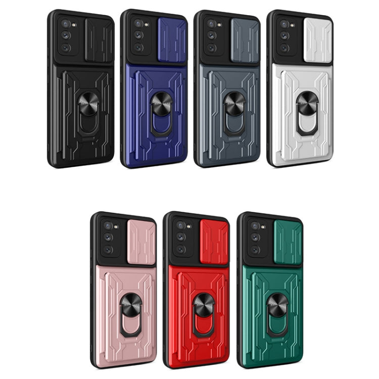 For Samsung Galaxy S20 FE Camera Cover Phone Case with Card Slot & Holder
