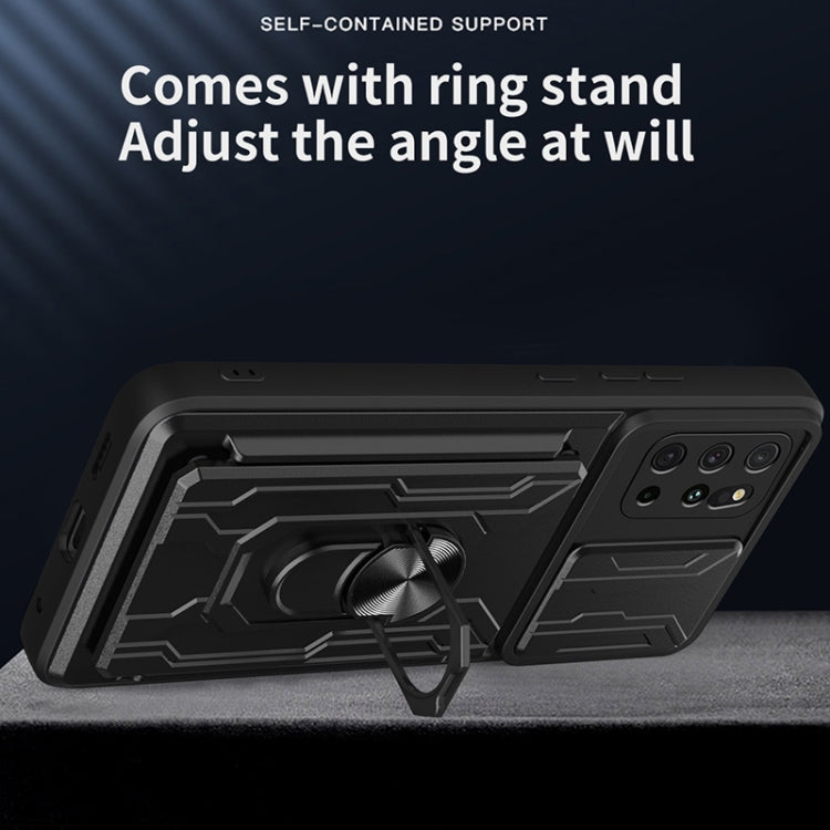 For Samsung Galaxy S20+ Camera Cover Phone Case with Card Slot & Holder