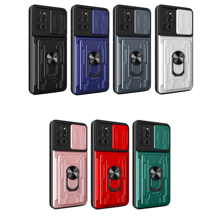 For Samsung Galaxy S20+ Camera Cover Phone Case with Card Slot & Holder
