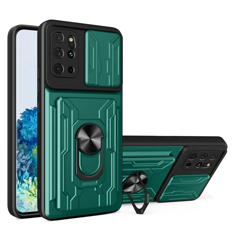 For Samsung Galaxy S20+ Camera Cover Phone Case with Card Slot & Holder