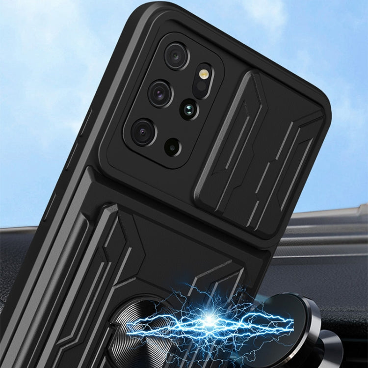 For Samsung Galaxy S20+ Camera Cover Phone Case with Card Slot & Holder