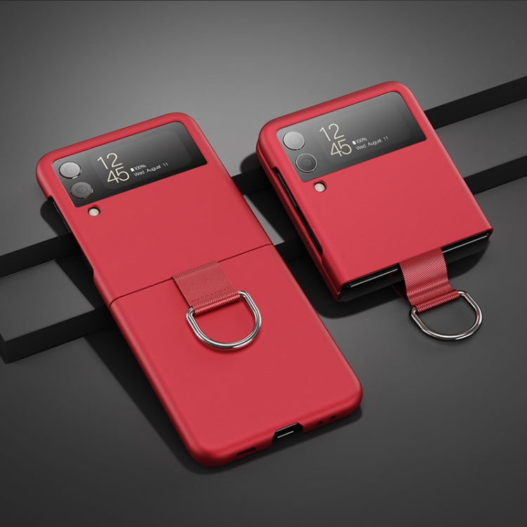 For Samsung Galaxy Z Flip3 5G Oil-sprayed Feel Ring PC Phone Case