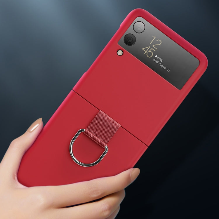For Samsung Galaxy Z Flip3 5G Oil-sprayed Feel Ring PC Phone Case