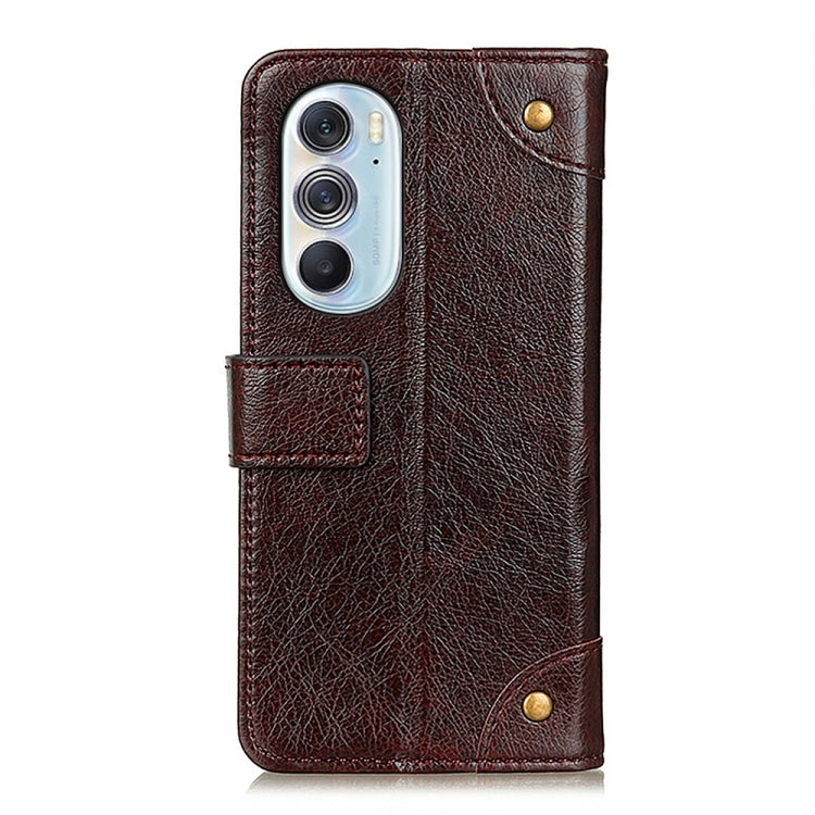 For Motorola Edge X30 Copper Buckle Nappa Texture Horizontal Flip Leather Phone Case