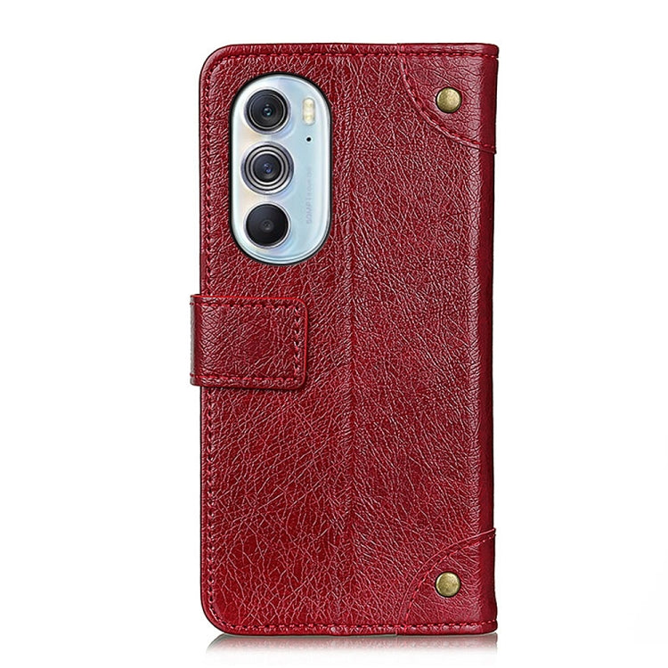 For Motorola Edge X30 Copper Buckle Nappa Texture Horizontal Flip Leather Phone Case