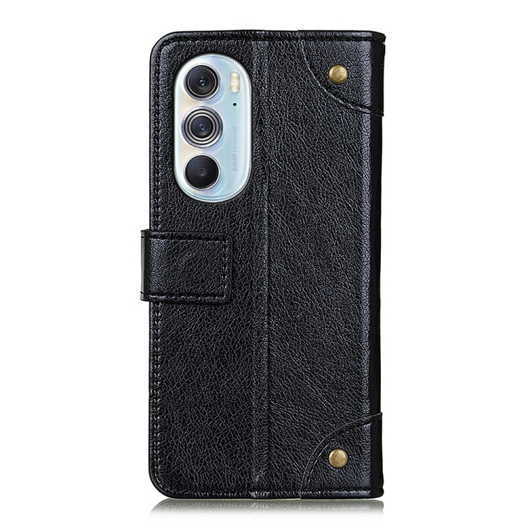 For Motorola Edge X30 Copper Buckle Nappa Texture Horizontal Flip Leather Phone Case