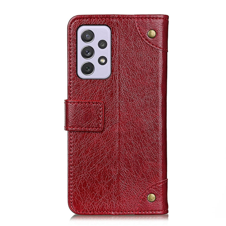 For Samsung Galaxy A73 5G Copper Buckle Nappa Texture Horizontal Flip Leather Phone Case