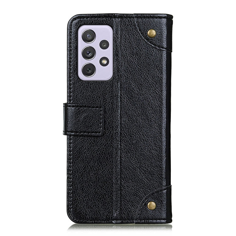 For Samsung Galaxy A73 5G Copper Buckle Nappa Texture Horizontal Flip Leather Phone Case