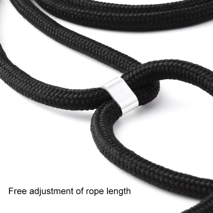 For iPhone 11 Four-Corner Anti-Fall Transparent TPU Mobile Phone Case With Lanyard(Rainbow)