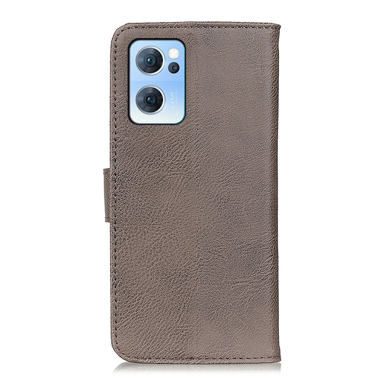 For OPPO Reno7 5G KHAZNEH Cowhide Texture Horizontal Flip Leather Phone Case