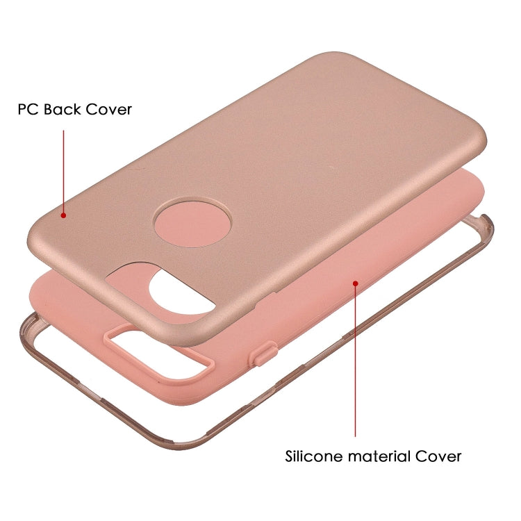 For iPhone 8 Plus / 7 Plus 3 in 1 Shockproof PC + Silicon Case