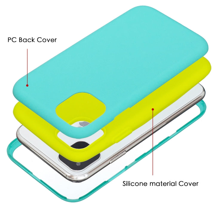 For iPhone 11 3 in 1 Shockproof PC + Silicon Case