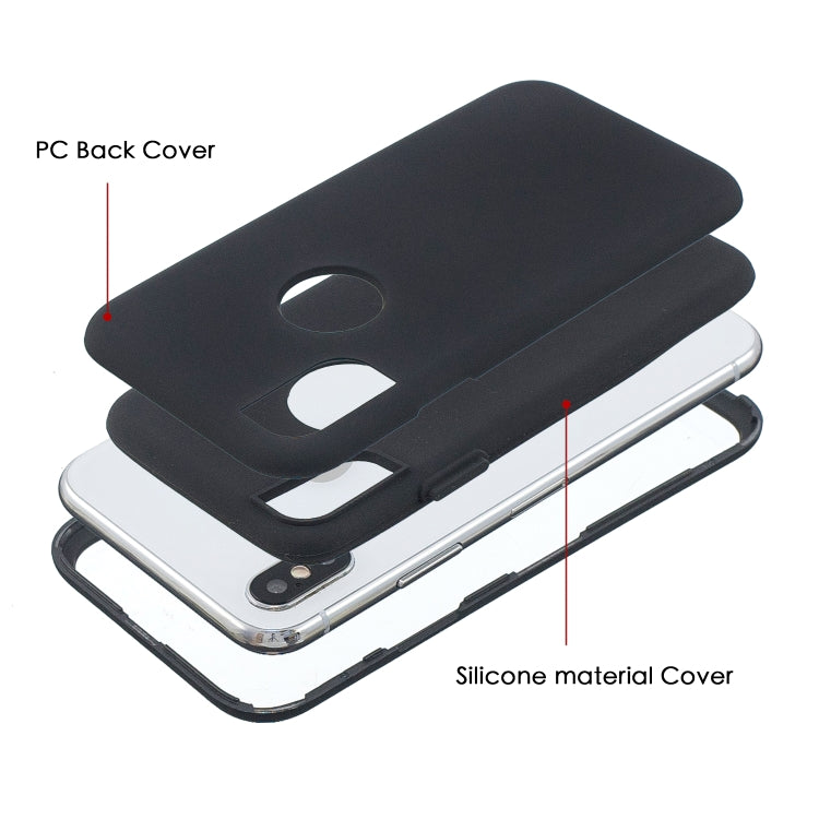 For iPhone X / XS 3 in 1 Shockproof PC + Silicon Case