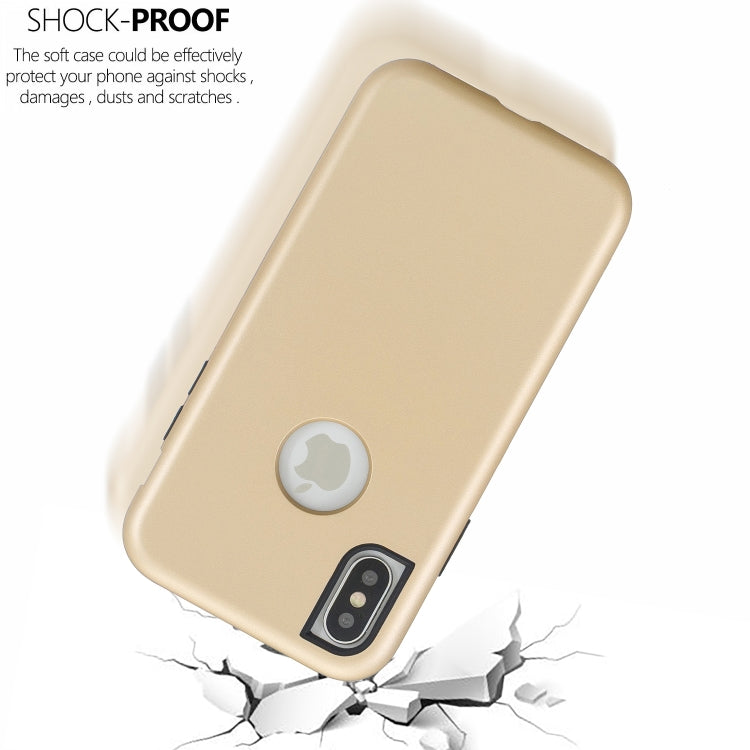 For iPhone XS Max 3 in 1 Shockproof PC + Silicon Case