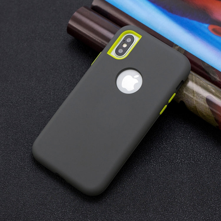 For iPhone XS Max 3 in 1 Shockproof PC + Silicon Case