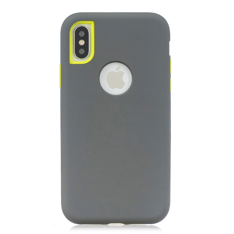 For iPhone XS Max 3 in 1 Shockproof PC + Silicon Case