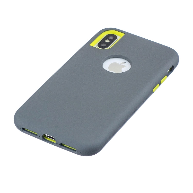 For iPhone XS Max 3 in 1 Shockproof PC + Silicon Case