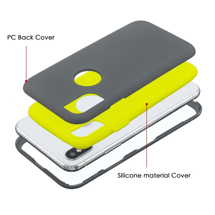For iPhone XS Max 3 in 1 Shockproof PC + Silicon Case