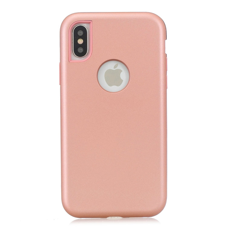 For iPhone XS Max 3 in 1 Shockproof PC + Silicon Case