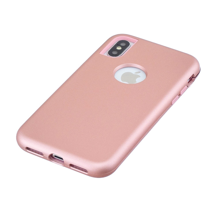 For iPhone XS Max 3 in 1 Shockproof PC + Silicon Case