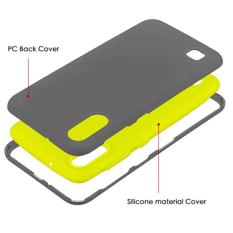 For Galaxy A10 3 in 1 Shockproof PC + Silicon Case