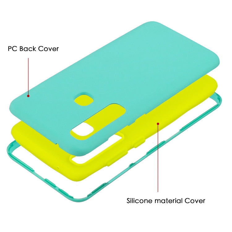 For Galaxy A9 (2018) 3 in 1 Shockproof PC + Silicon Case