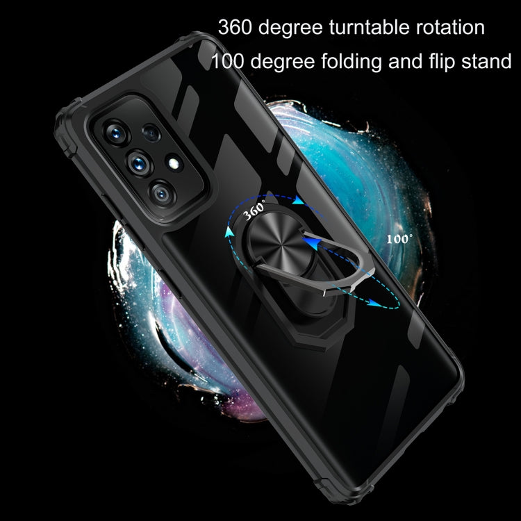 For Samsung Galaxy A73 5G Ring Holder Transparent TPU + Acrylic Case