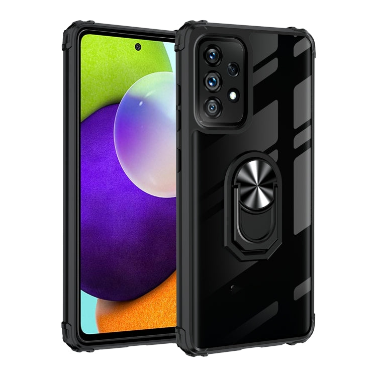 For Samsung Galaxy A53 5G Ring Holder Transparent TPU + Acrylic Case