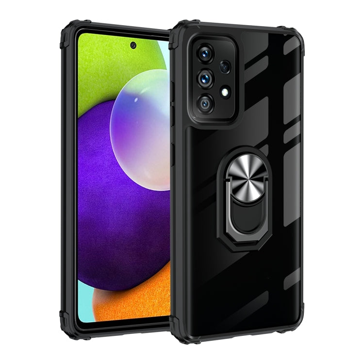 For Samsung Galaxy A53 5G Ring Holder Transparent TPU + Acrylic Case
