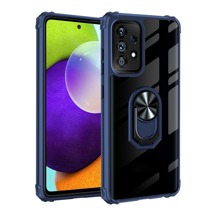 For Samsung Galaxy A53 5G Ring Holder Transparent TPU + Acrylic Case