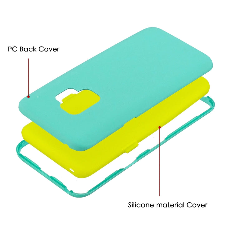 For Galaxy S9 3 in 1 Shockproof PC + Silicon Case