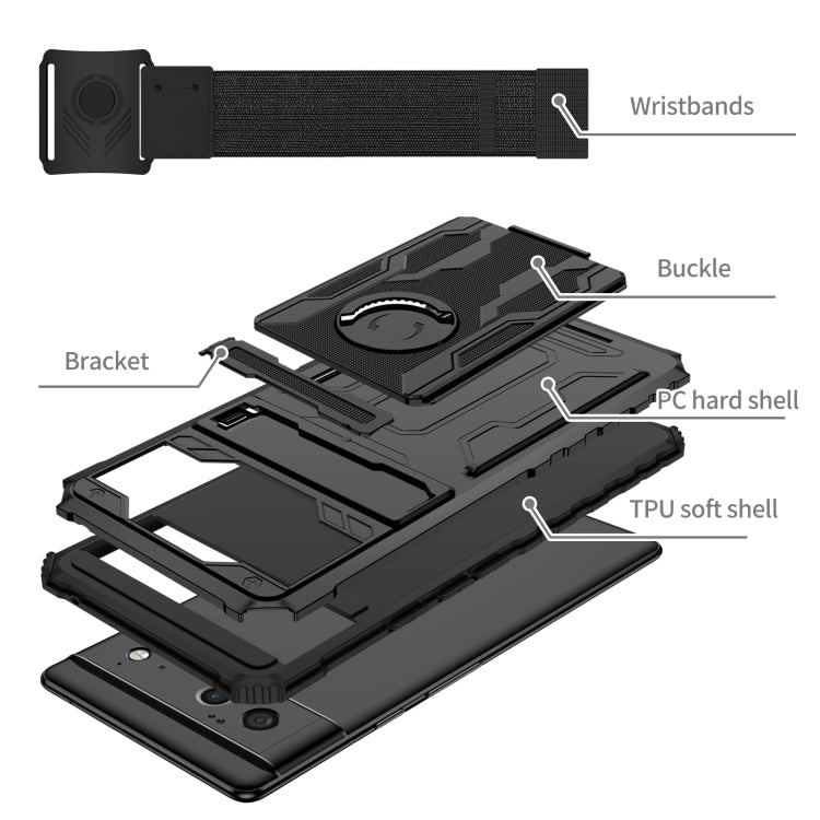 For Google Pixel 6 Armor Wristband Phone Case