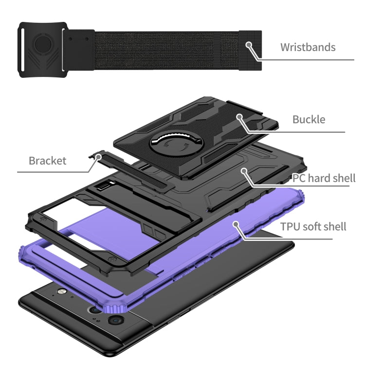 For Google Pixel 6 Armor Wristband Phone Case