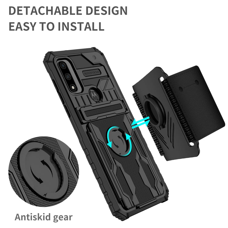 For Motorola G Pure Armor Wristband Phone Case